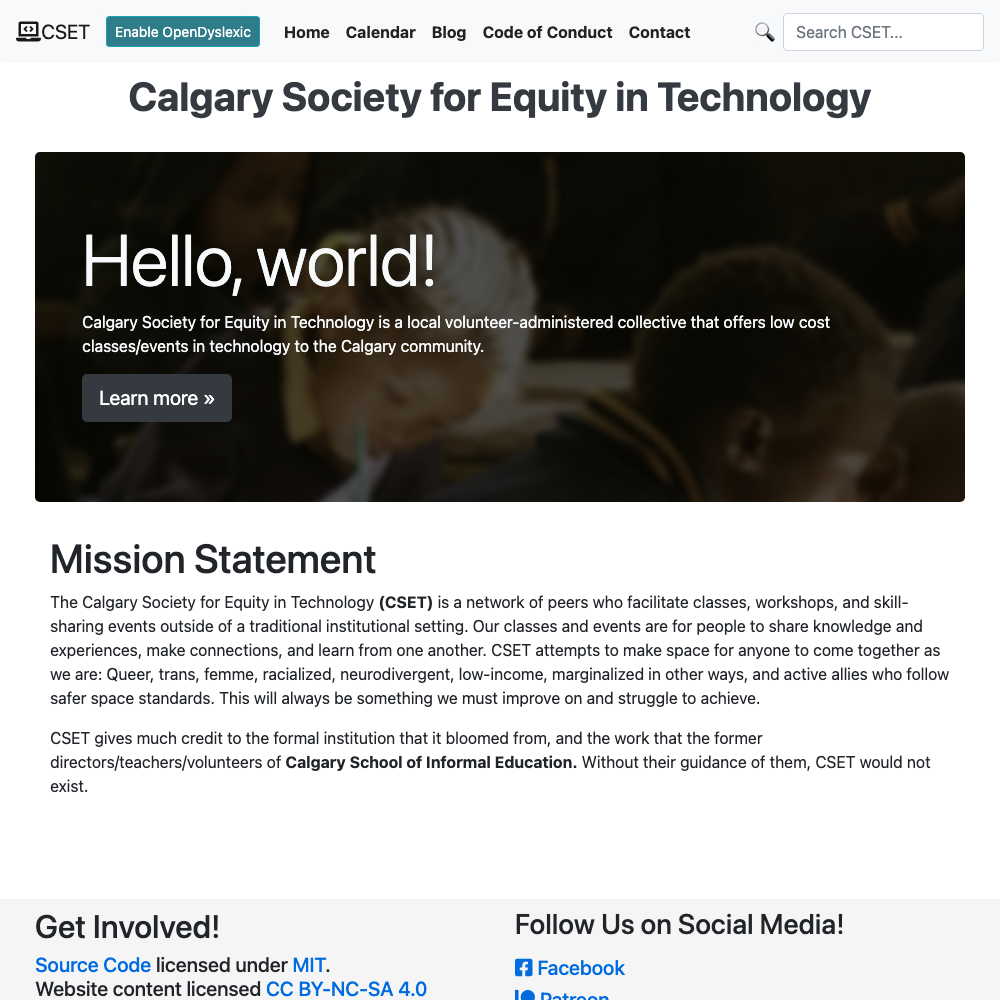 CSET — Calgary Society for Equity in Technology