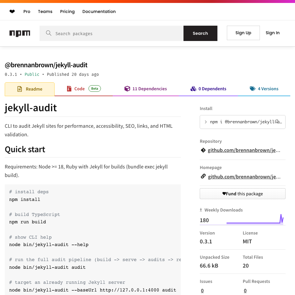 Jekyll Audit