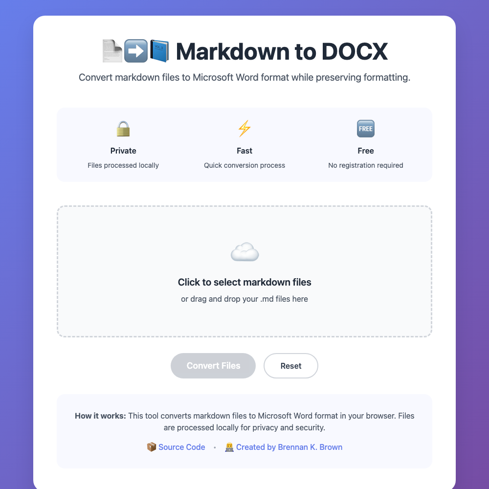 Markdown to DOCX Converter