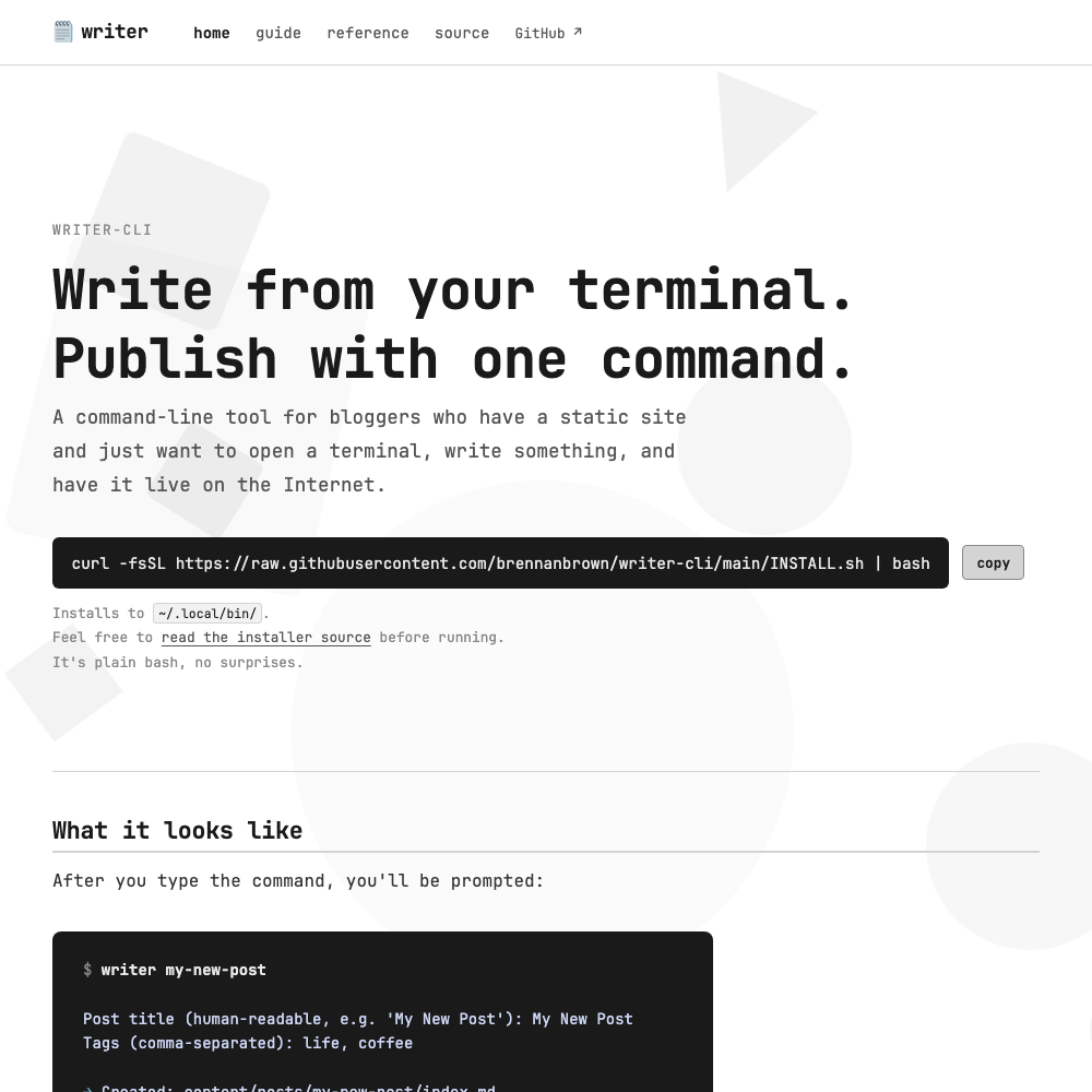 writer-cli: Terminal Publishing Tool